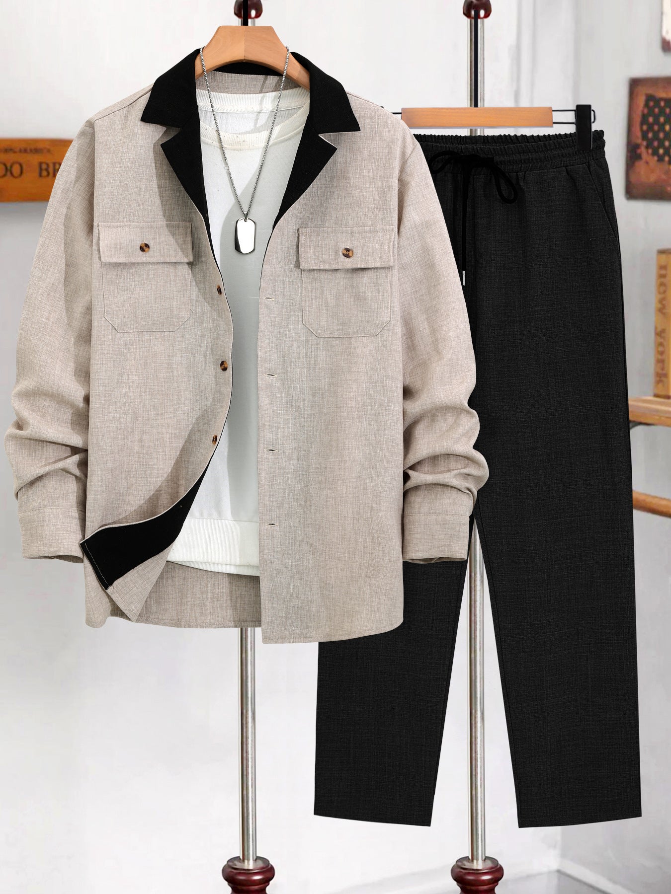 Ensemble Costume Décontracté Homme - Veste et Pantalon Créatif