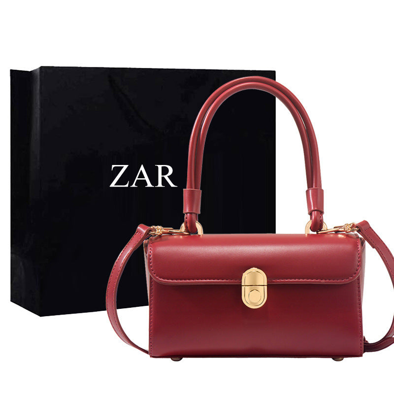 Bolso bandolera retro vintage rojo de algodón para mujer
