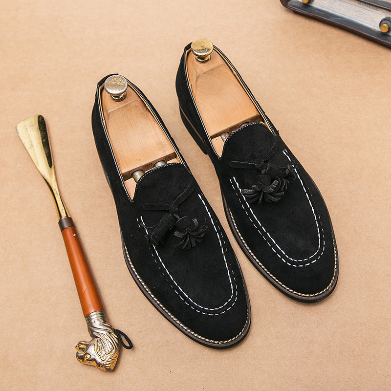 Men's Suede Fringed Loafers - Plus Size Comfort Loafers