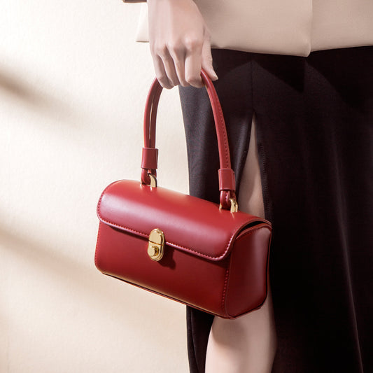 Sac Bandoulière Rouge Rétro Vintage - Messenger Coton Femme