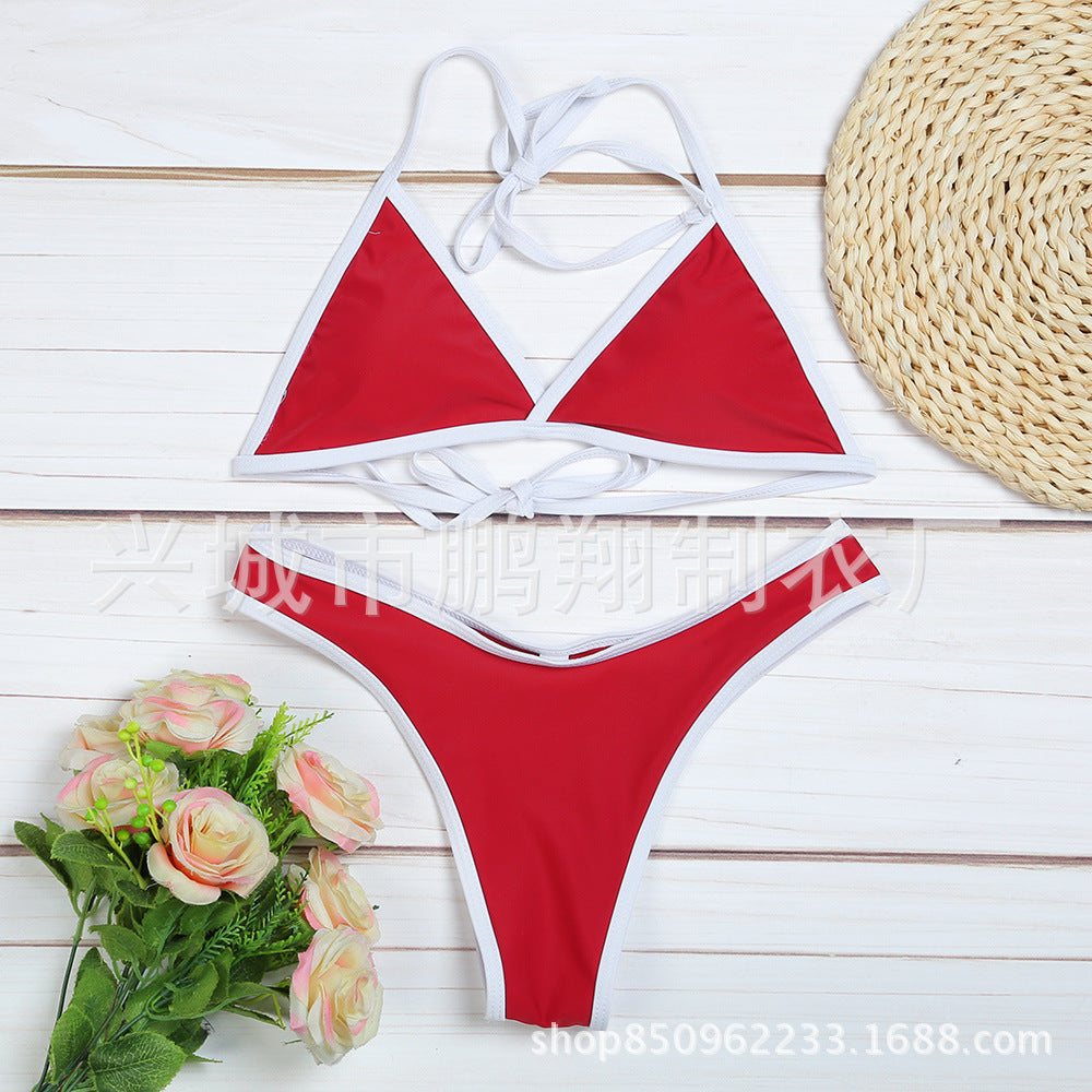 Bikini Femme Sexy Uni - Maillot de Bain 2 Pièces Été