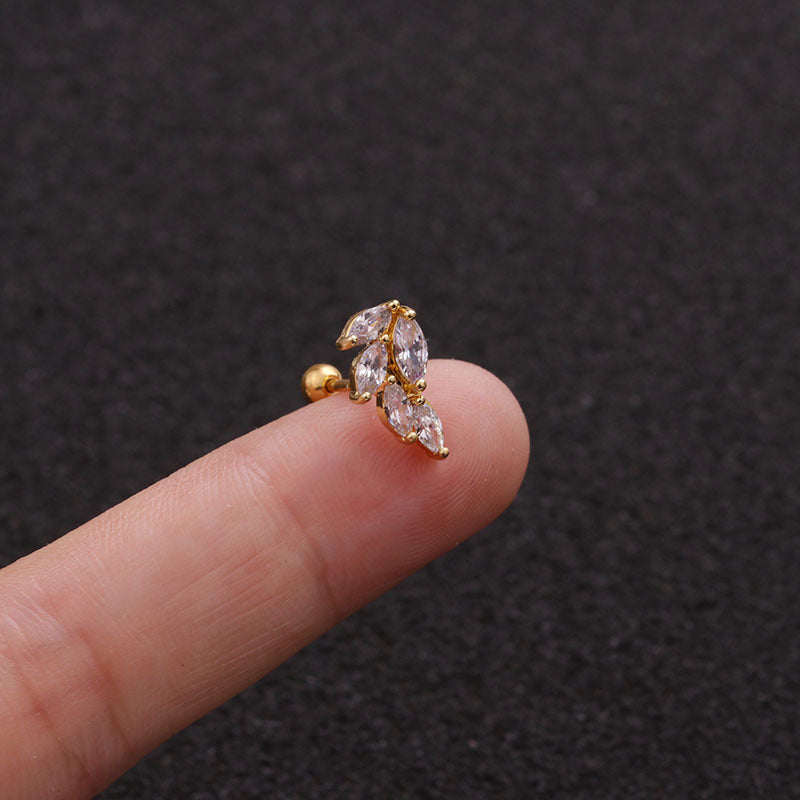 Pendientes de acero inoxidable con diseño de hojas de 22 g (18 variaciones)