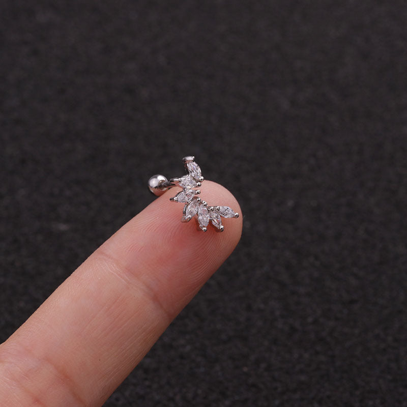 Pendientes de acero inoxidable con diseño de hojas de 22 g (18 variaciones)