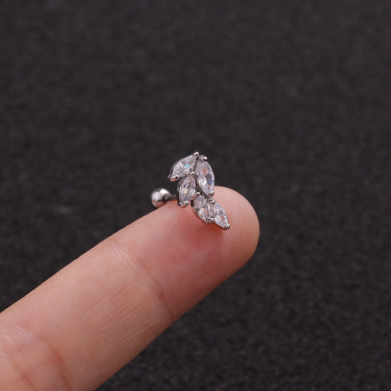 Pendientes de acero inoxidable con diseño de hojas de 22 g (18 variaciones)