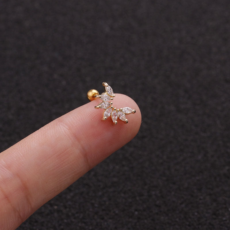 Pendientes de acero inoxidable con diseño de hojas de 22 g (18 variaciones)