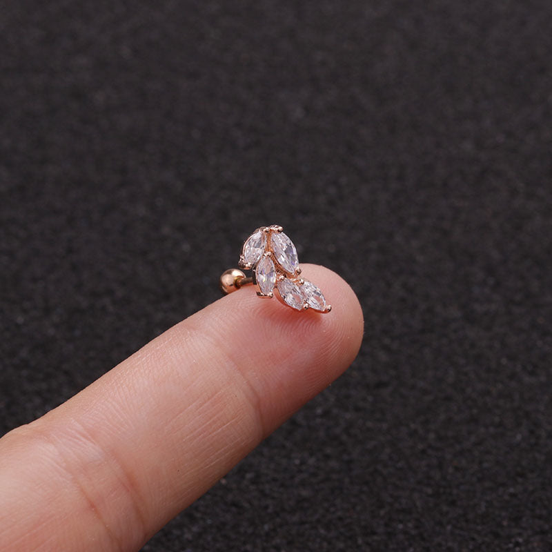 Pendientes de acero inoxidable con diseño de hojas de 22 g (18 variaciones)