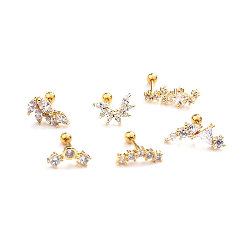 Pendientes de acero inoxidable con diseño de hojas de 22 g (18 variaciones)
