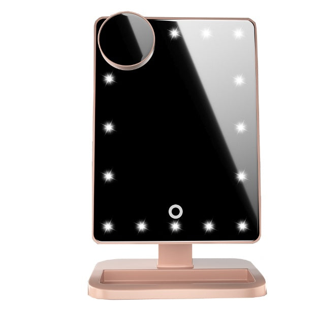 Miroir Maquillage Tactile LED Bluetooth Grossissant 10X - Enceinte Intégrée