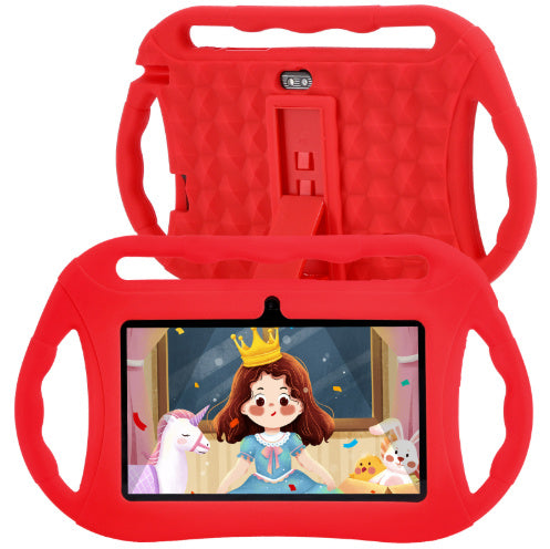 Tableta infantil de 7 pulgadas con Android 10, 16 GB, procesador de cuatro núcleos para uso educativo.