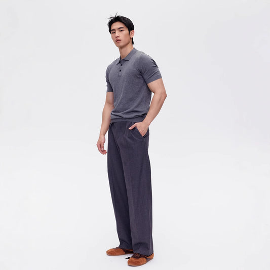 Men's Short Sleeve Knit Polo Collar Polo Shirt - Summer Casual T-Shirt