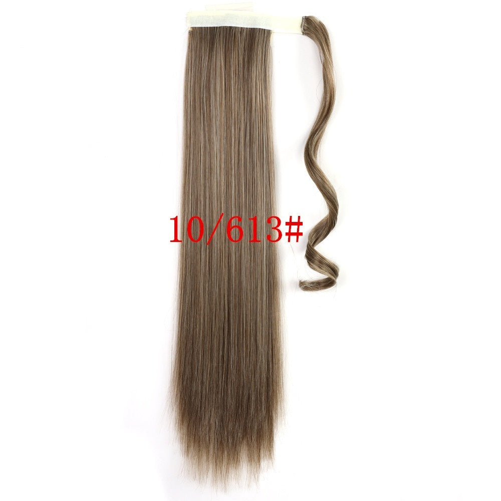 Long Straight Ponytail Hairpiece - Heat Resistant Synthetic Hair Extension