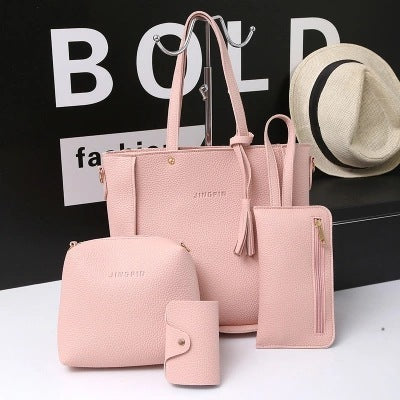 Bolso de hombro para mujer - Conjunto de 4 piezas con borlas - Elegante y práctico
