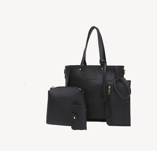 Sac en Bandoulière Femme - Ensemble 4 Pièces avec Pompons - Élégant et Pratique