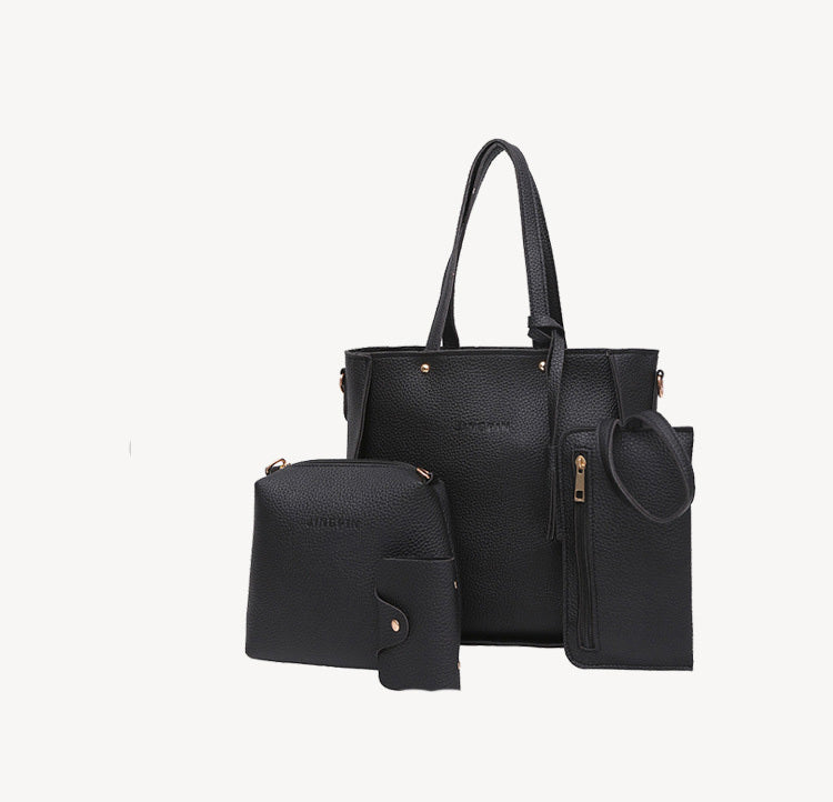 Bolso de hombro para mujer - Conjunto de 4 piezas con borlas - Elegante y práctico
