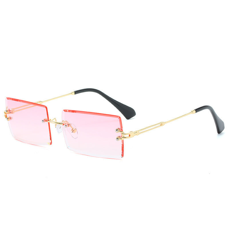 Gafas rectangulares de aleación sin montura para mujer, 56 g | SADJÉ