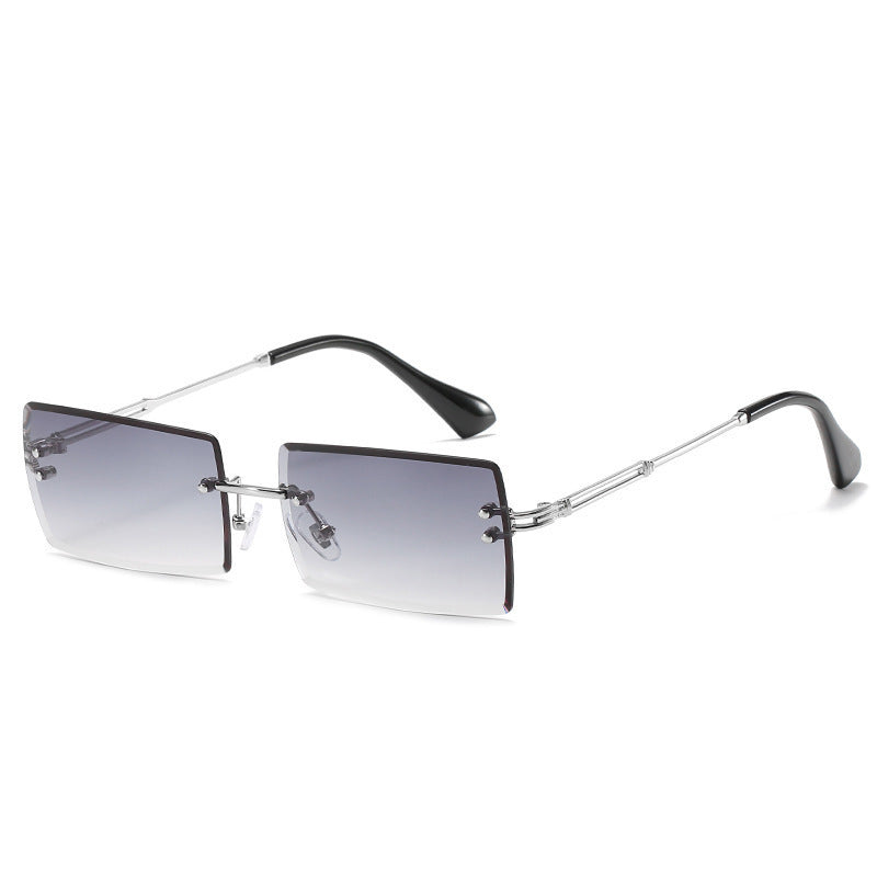 Gafas rectangulares de aleación sin montura para mujer, 56 g | SADJÉ