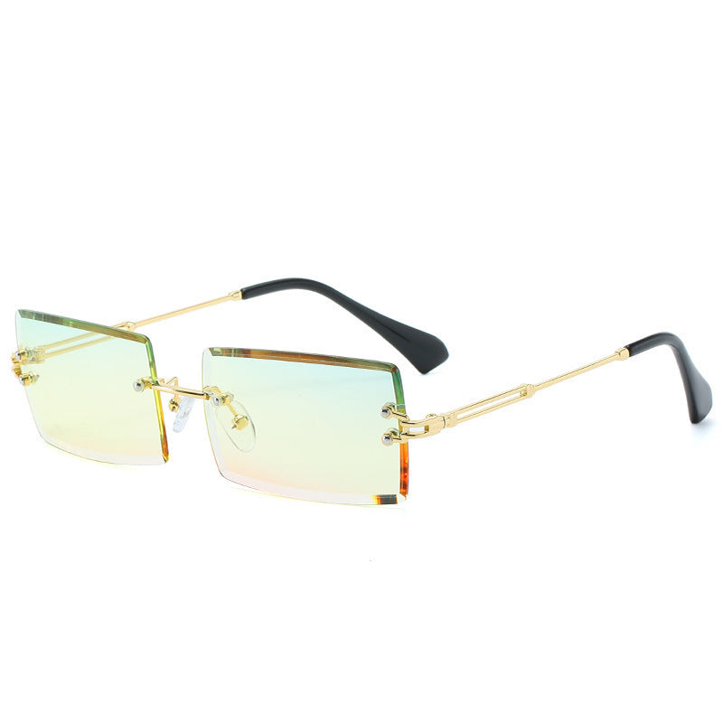 Gafas rectangulares de aleación sin montura para mujer, 56 g | SADJÉ