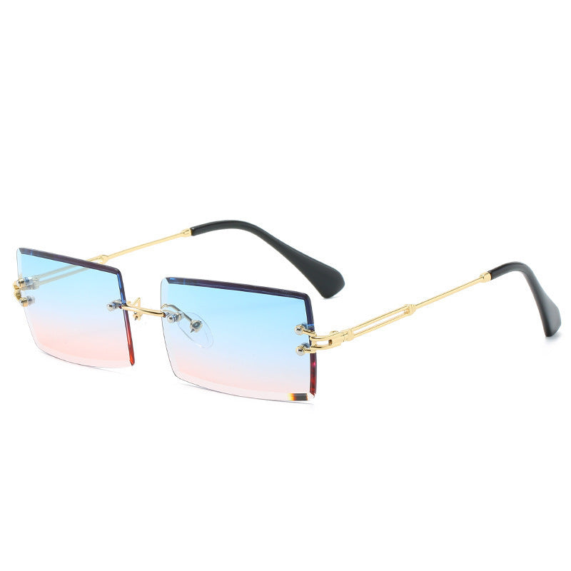 Gafas rectangulares de aleación sin montura para mujer, 56 g | SADJÉ
