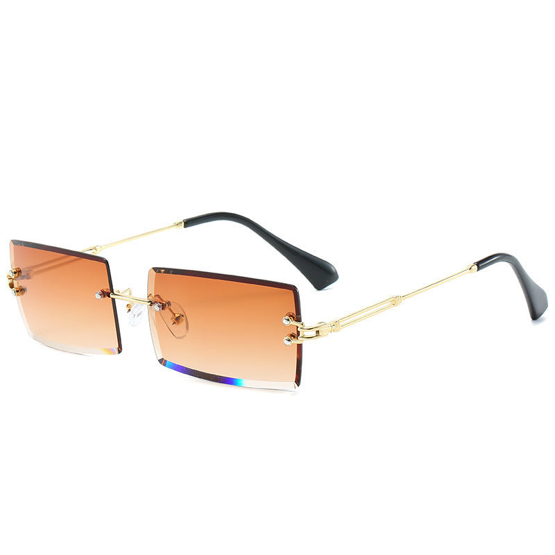 Gafas rectangulares de aleación sin montura para mujer, 56 g | SADJÉ