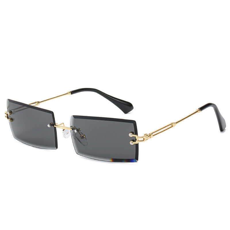 Gafas rectangulares de aleación sin montura para mujer, 56 g | SADJÉ