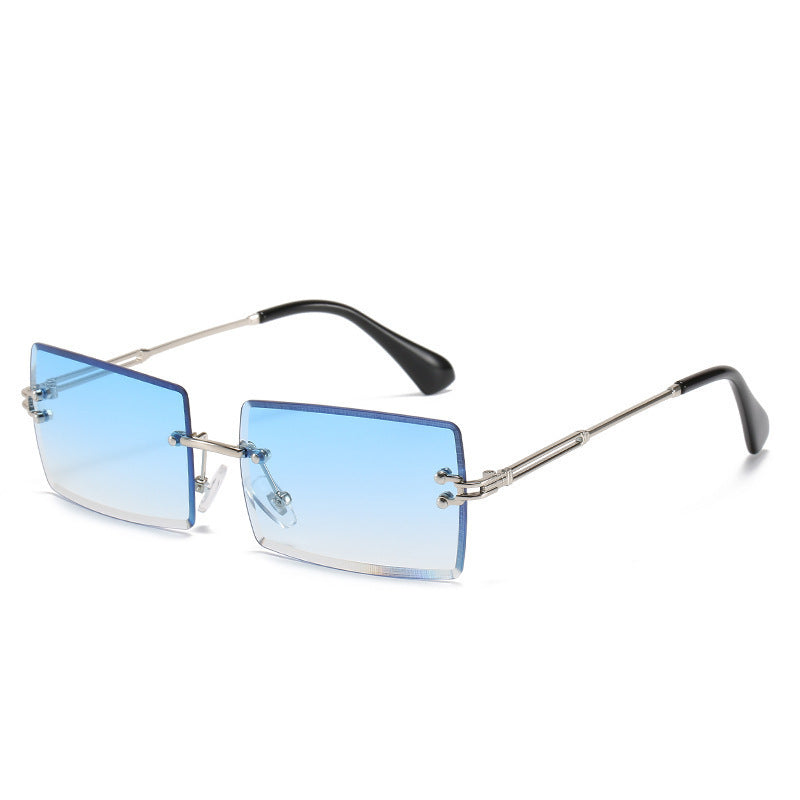 Gafas rectangulares de aleación sin montura para mujer, 56 g | SADJÉ