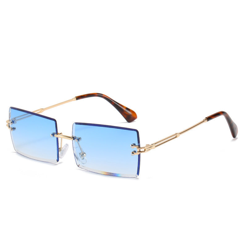 Gafas rectangulares de aleación sin montura para mujer, 56 g | SADJÉ