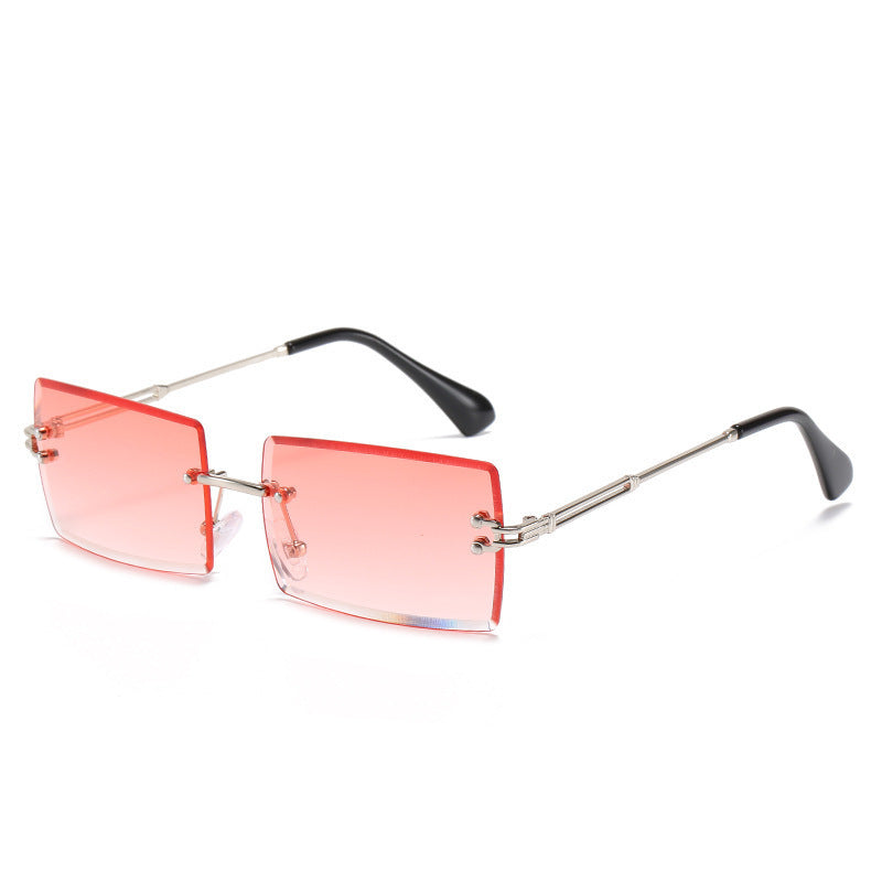 Gafas rectangulares de aleación sin montura para mujer, 56 g | SADJÉ