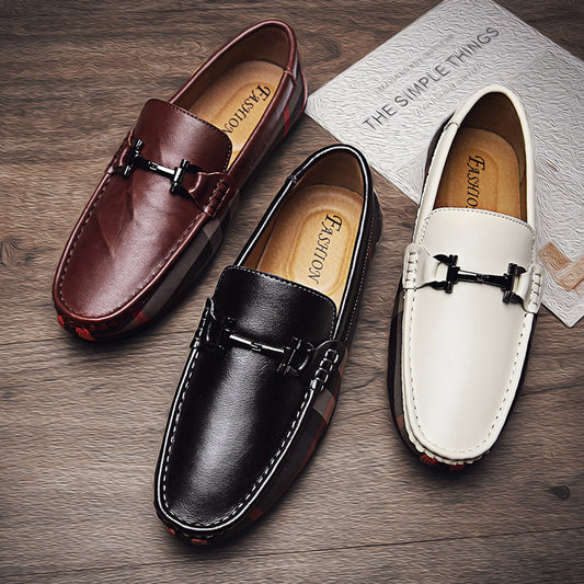 Chaussures Cuir Homme Casual - Grande Taille Semelle Souple Confort