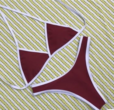 Bikini Femme Sexy Uni - Maillot de Bain 2 Pièces Été