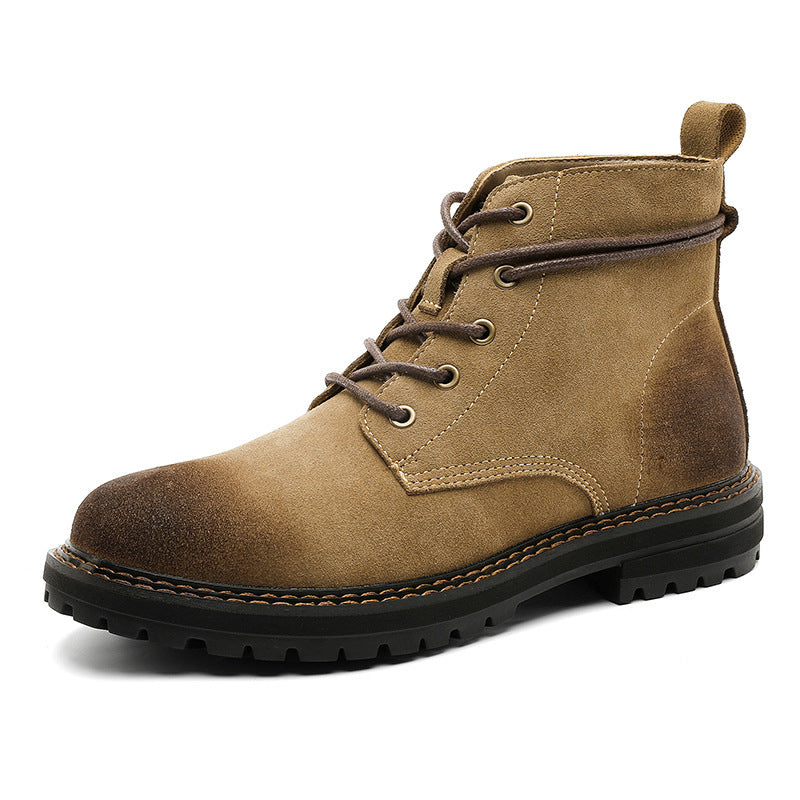 Botines de cuero mate para exteriores para hombre: comodidad duradera hasta media pantorrilla