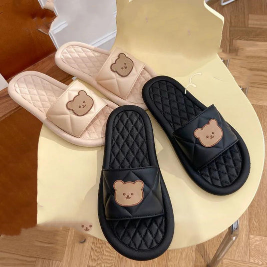 Tongs Été Plage Ourson - Pantoufles Maison Salle de Bain Confort