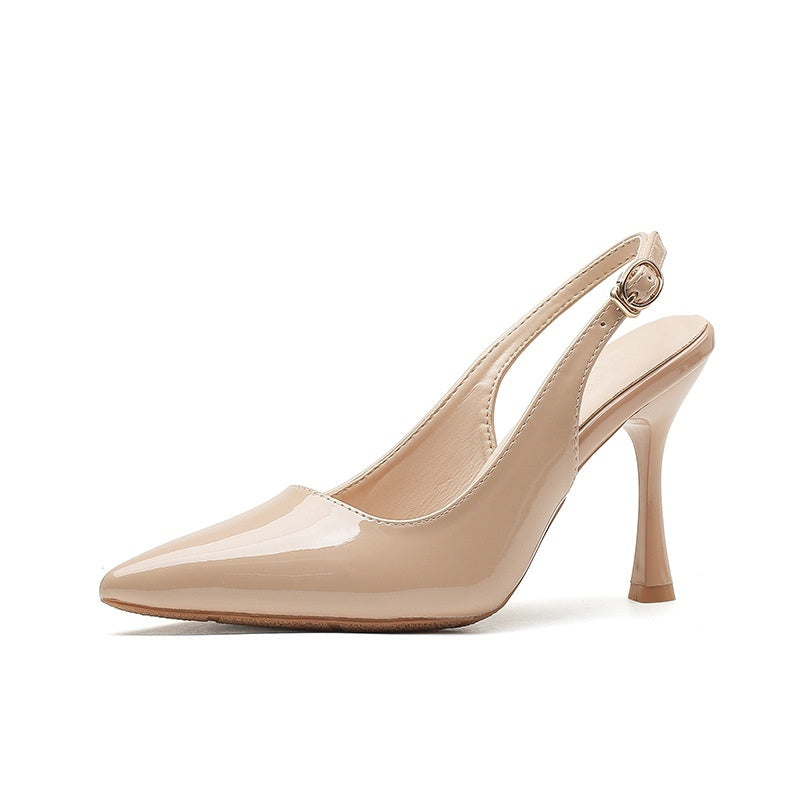 Zapatos de tacón alto para mujer - Estilo coreano, charol, punta puntiaguda