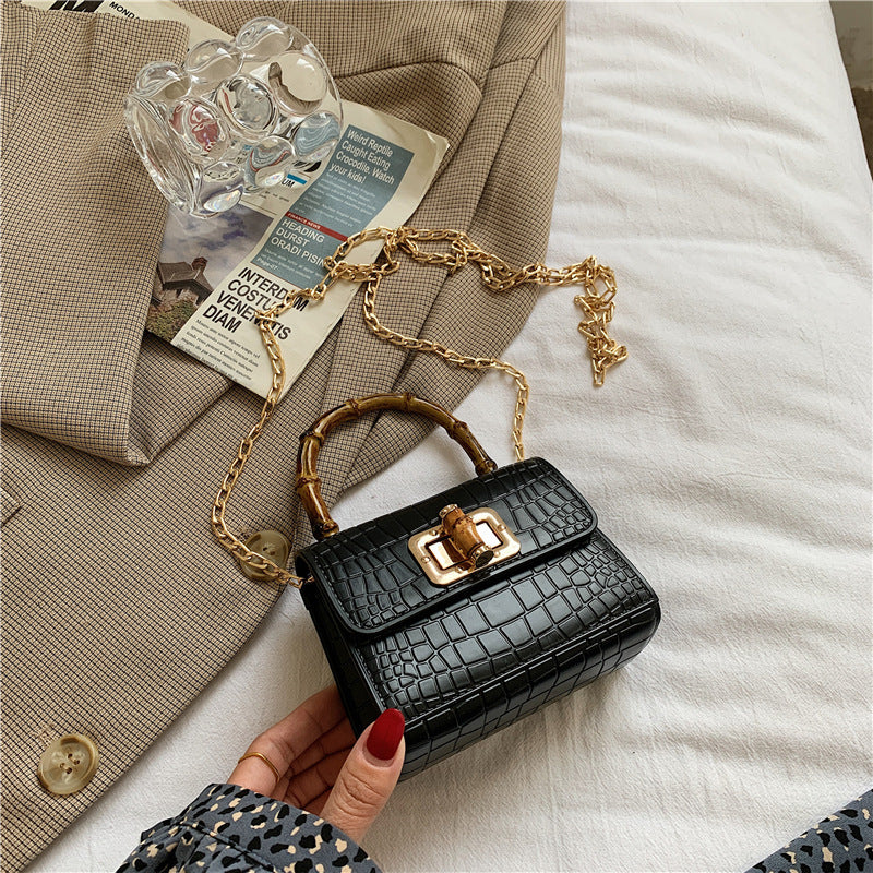 Bolso de mano con cadena para mujer, estilo japonés-coreano - Superficie suave