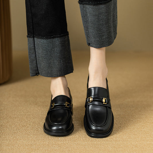 Escarpins Femme Cuir Véritable - Style Rétro Britannique