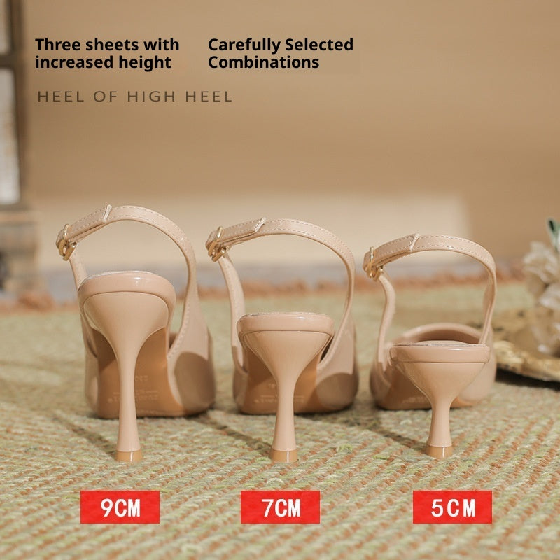 Zapatos de tacón alto para mujer - Estilo coreano, charol, punta puntiaguda