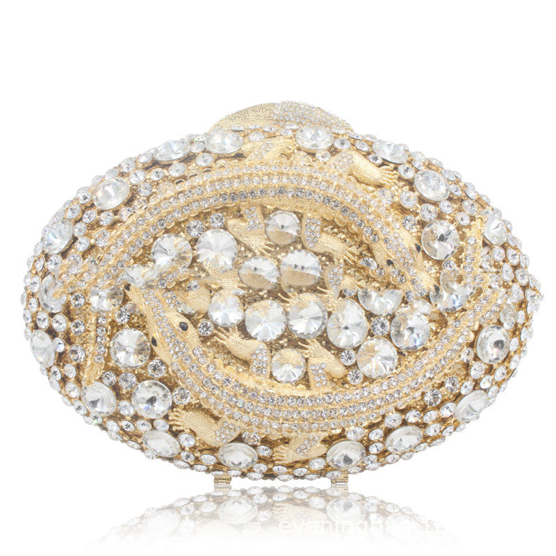 Bolso de mano de noche con diamantes de imitación - Estuche para joyas para mujer