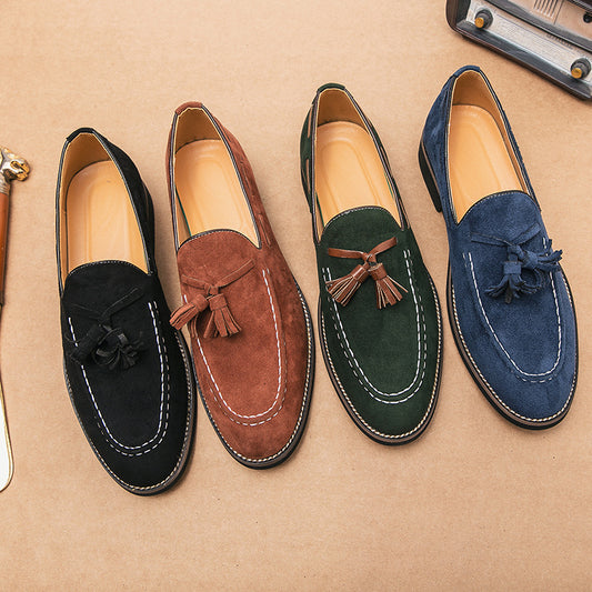 Mocassins Homme Daim à Franges - Loafers Grande Taille Confort