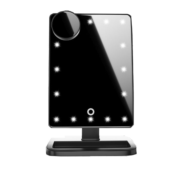 Miroir Maquillage Tactile LED Bluetooth Grossissant 10X - Enceinte Intégrée