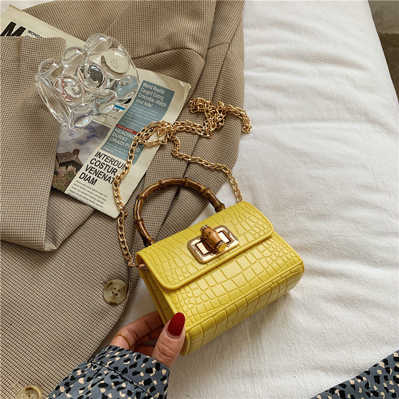 Bolso de mano con cadena para mujer, estilo japonés-coreano - Superficie suave