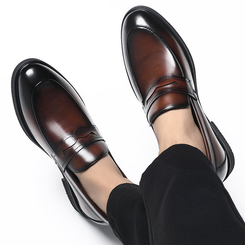 Men's Leather Elevator Shoes - Elegant Business Style