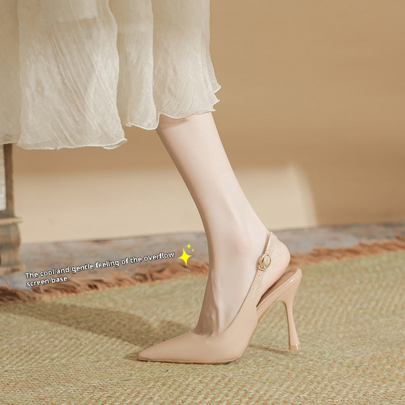 Zapatos de tacón alto para mujer - Estilo coreano, charol, punta puntiaguda