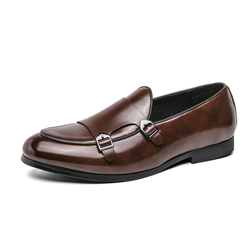 Men's Leather Double Buckle Shoes - Elegant Autumn Style