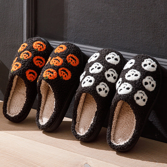 Chaussons Halloween Femme Citrouille - Pantoufles Confort Maison
