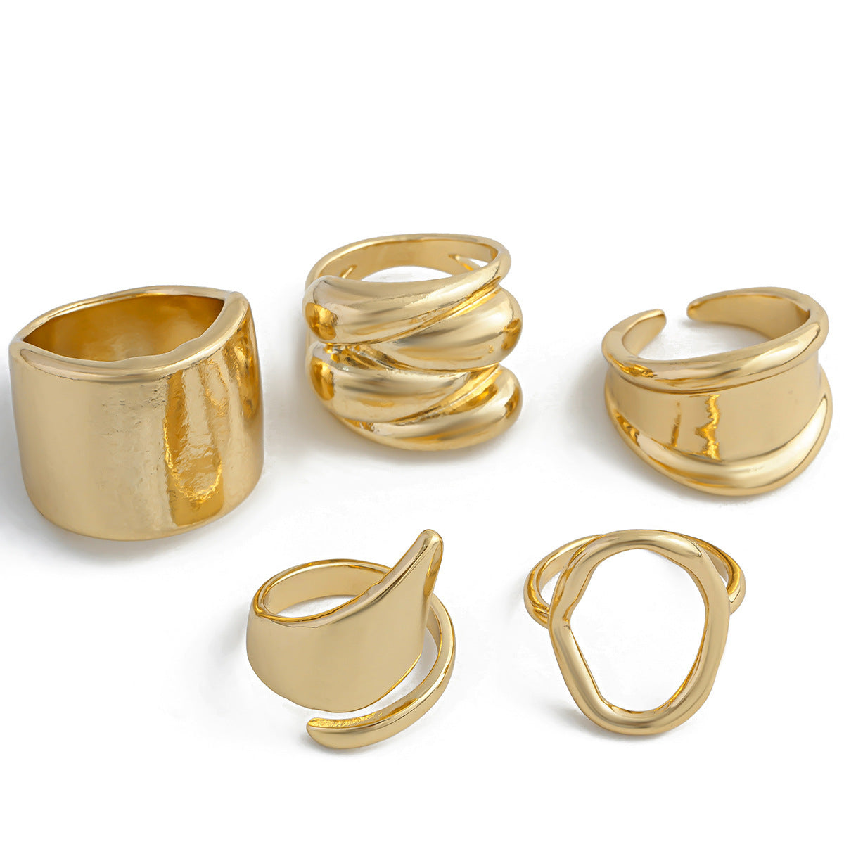 Anillo abierto geométrico irregular - Estilo moderno