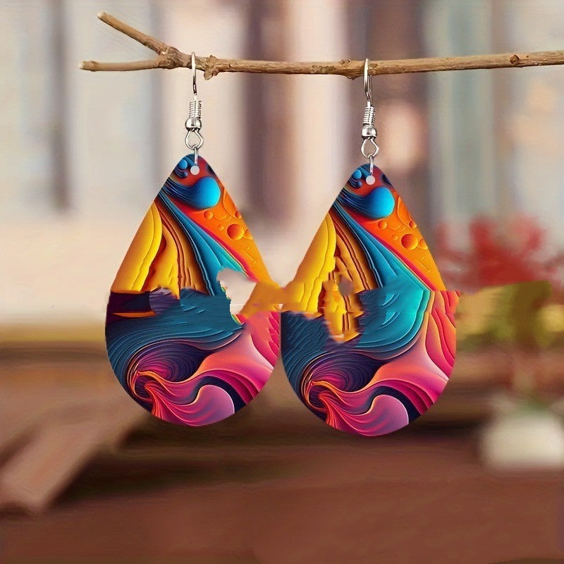 Pendientes acrílicos colgantes de 22 g - Planet Patterns 4 Colors