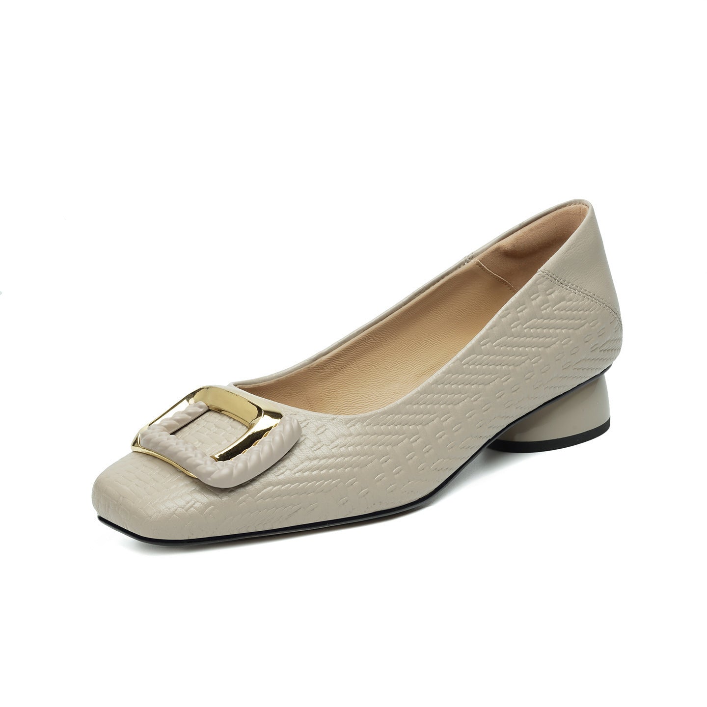 Zapatos de tacón bajo de piel de oveja para mujer: comodidad y elegancia