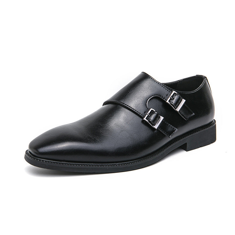 Men's Leather Dress Shoes - Elegant Buckle Office Wedding