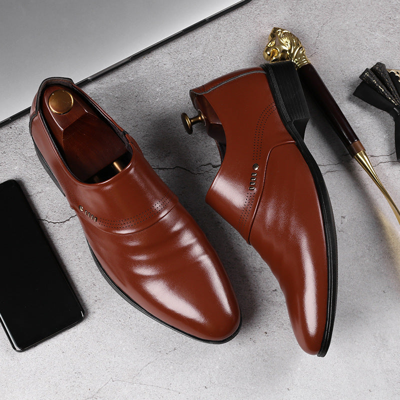 Men's Leather Pointed Toe Shoes - Elegant Casual Style