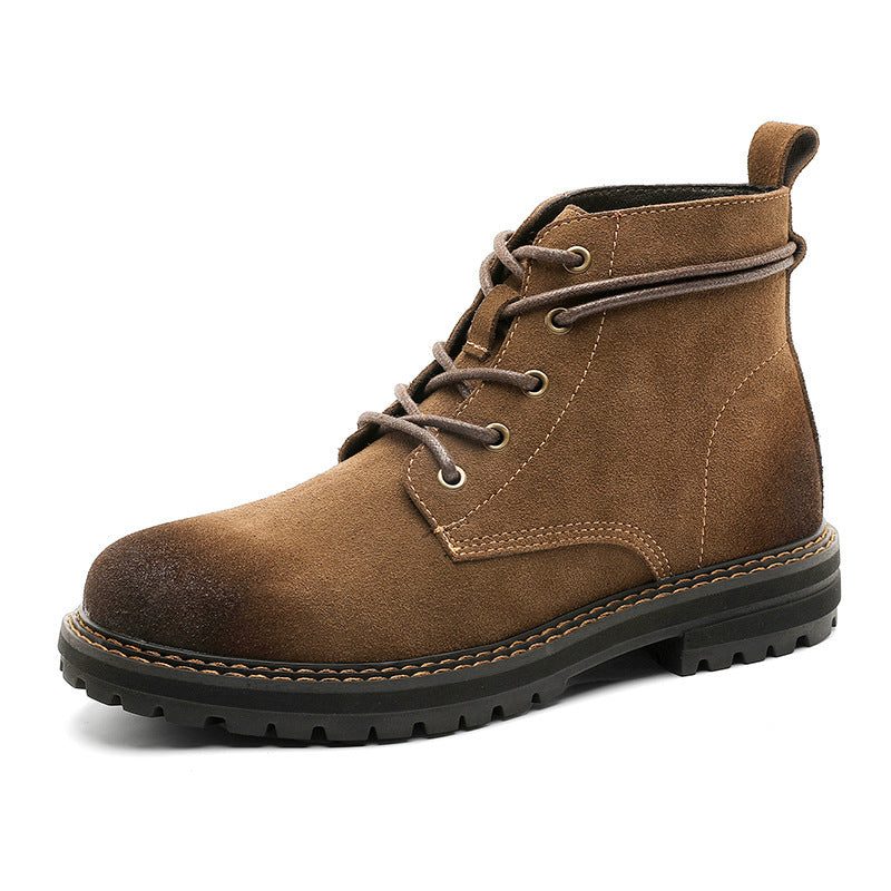Botines de cuero mate para exteriores para hombre: comodidad duradera hasta media pantorrilla
