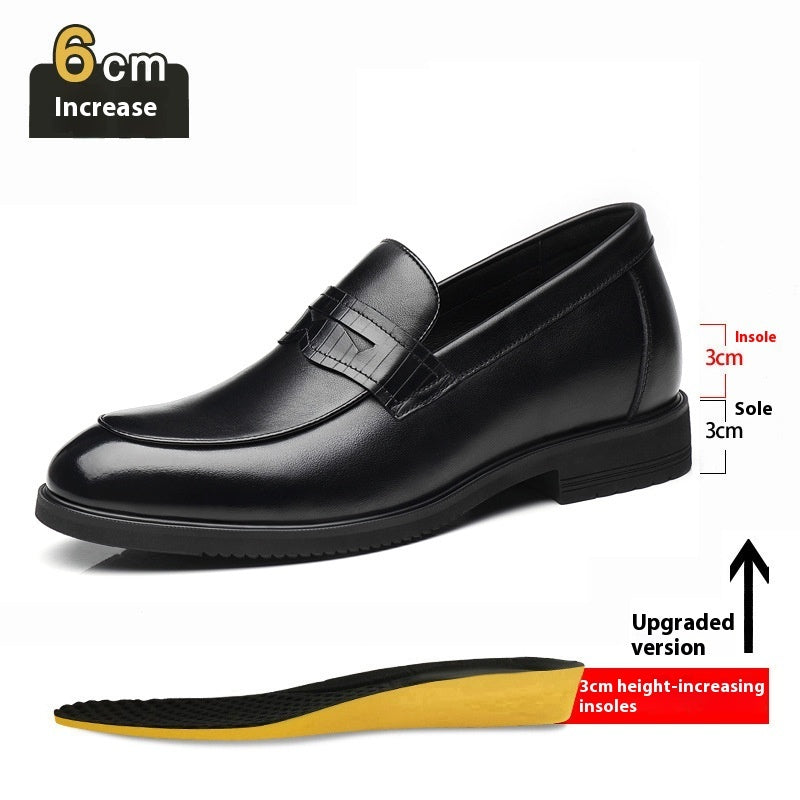 Men's Leather Elevator Shoes - Elegant Business Style